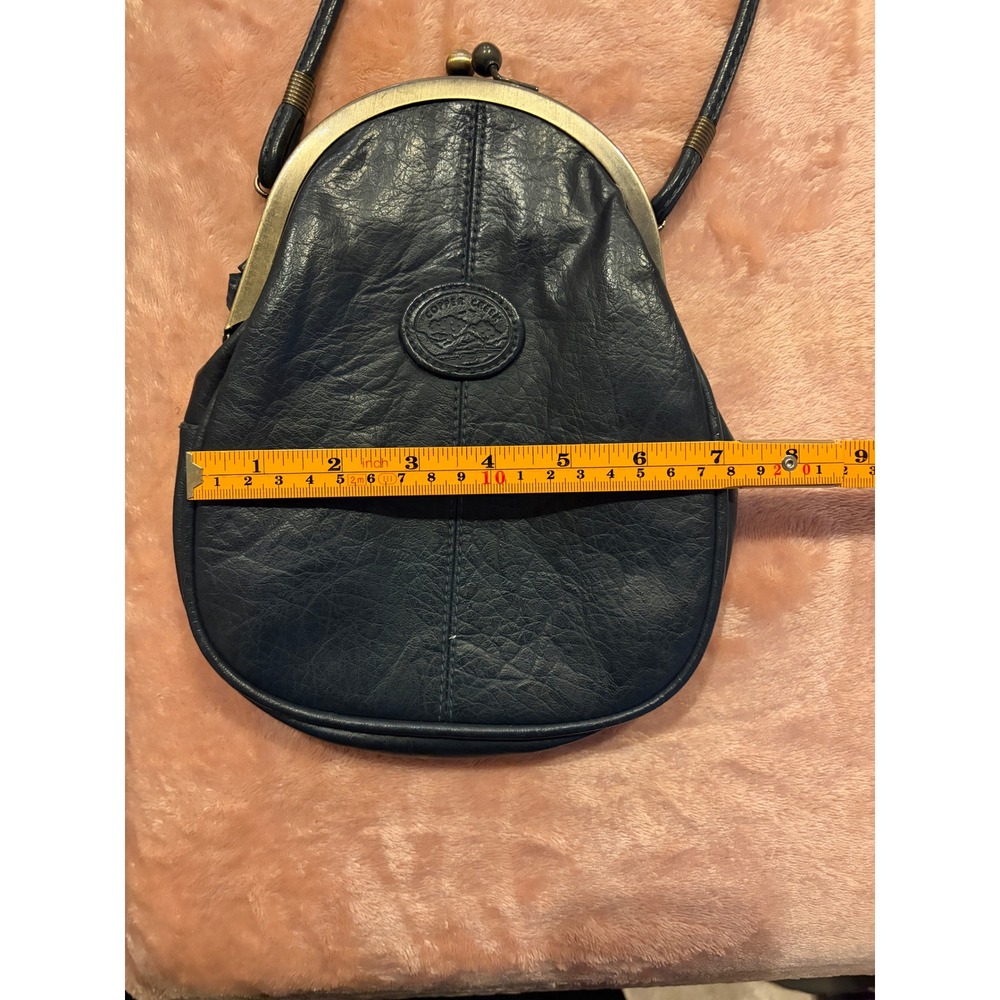 Navy Blue Kiss Lock Crossbody Mini Bag Boho Cottagecore Vintage Retro - Picture 6 of 7